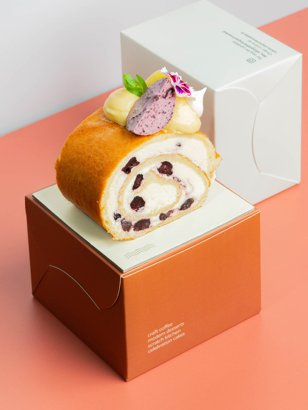 Blueberry, Citrus & Elderflower Swiss Roll