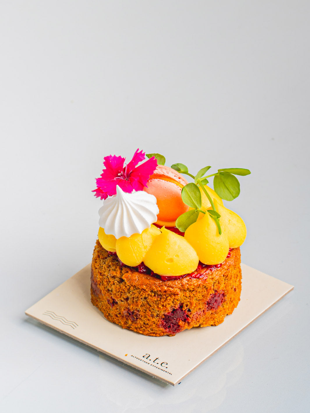 Almond, Jaggery, Raspberry & Dark Chocolate Cake