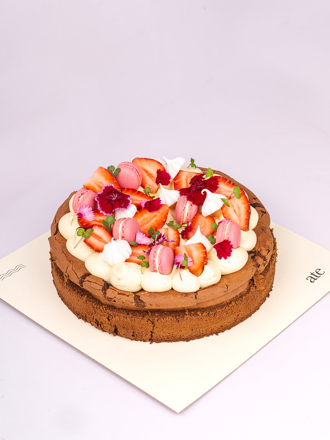 Flourless Choc cake + Strawberries+ Vanilla Custard